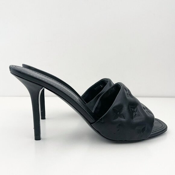 Louis Vuitton Revival Mule Monogram Yellow Heel Padded Heels Sandals - Picture 3 of 16